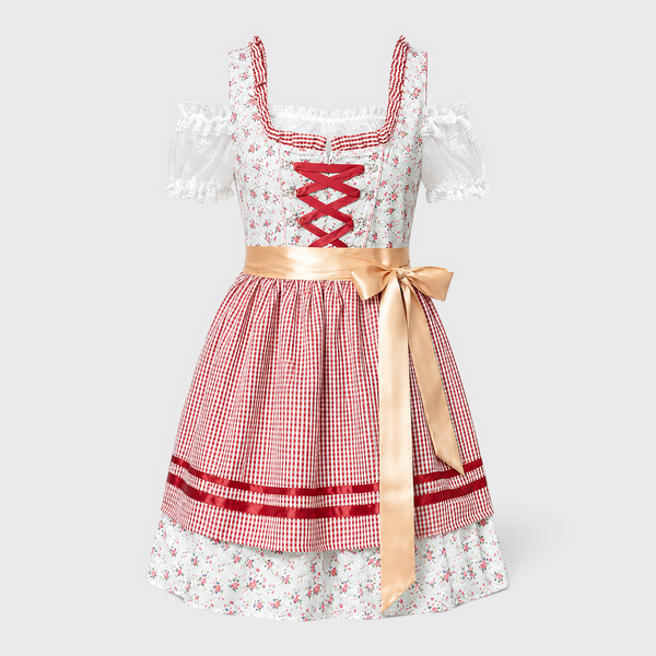 Trachtenkleid mit Korsettband und Schürze
