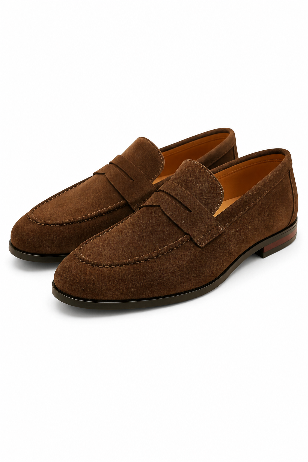 Herren Penny Loafer Braun – Velours-Optik