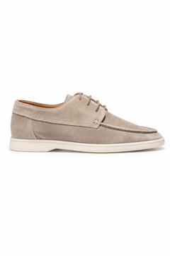 Herren Derby Schnürschuhe Beige – U-Naht Design