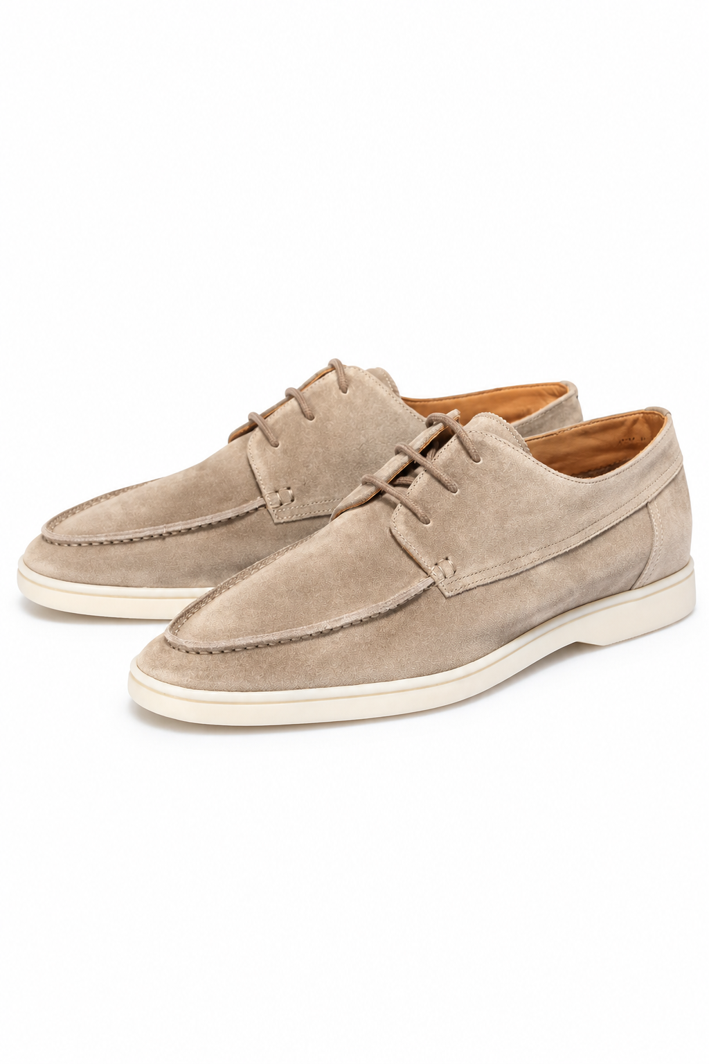 Herren Derby Schnürschuhe Beige – U-Naht Design
