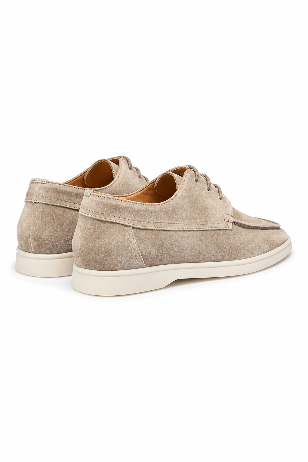 Herren Derby Schnürschuhe Beige – U-Naht Design
