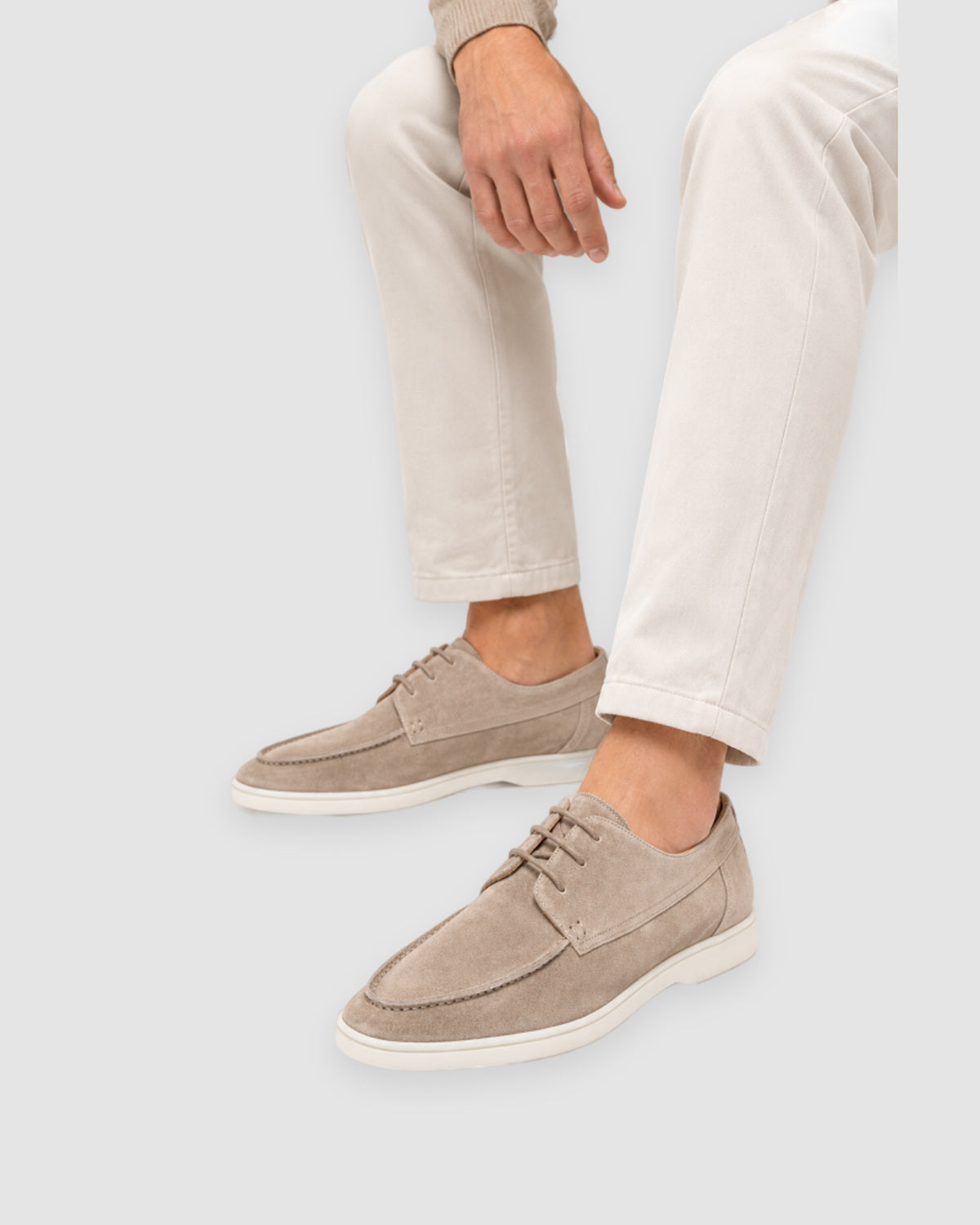 Herren Derby Schnürschuhe in Lederoptik – Beige, Bild 6