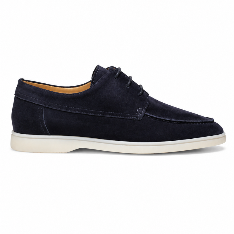 Herren Derby Schnürschuhe Dunkelblau – U-Naht Design, Elegant & Bequem