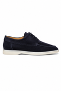 Herren Derby Schnürschuhe Dunkelblau – U-Naht Design