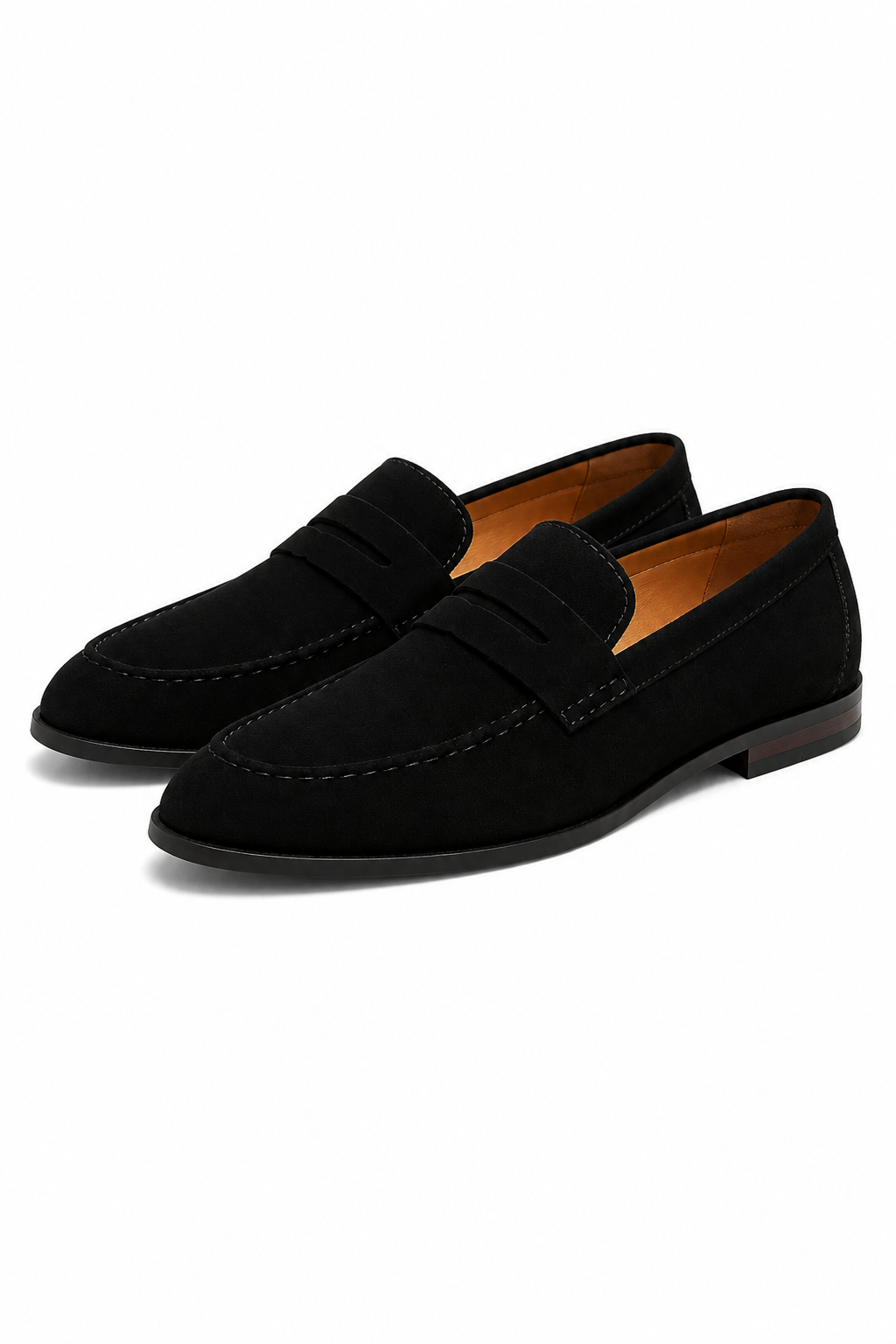 Herren Penny Loafer Schwarz – Velours-Optik