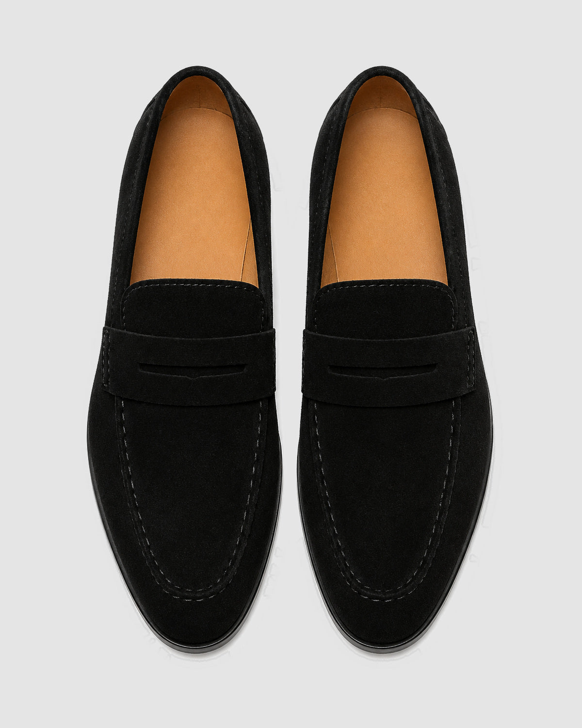 Herren Penny Loafer in Velours-Optik – Schwarz