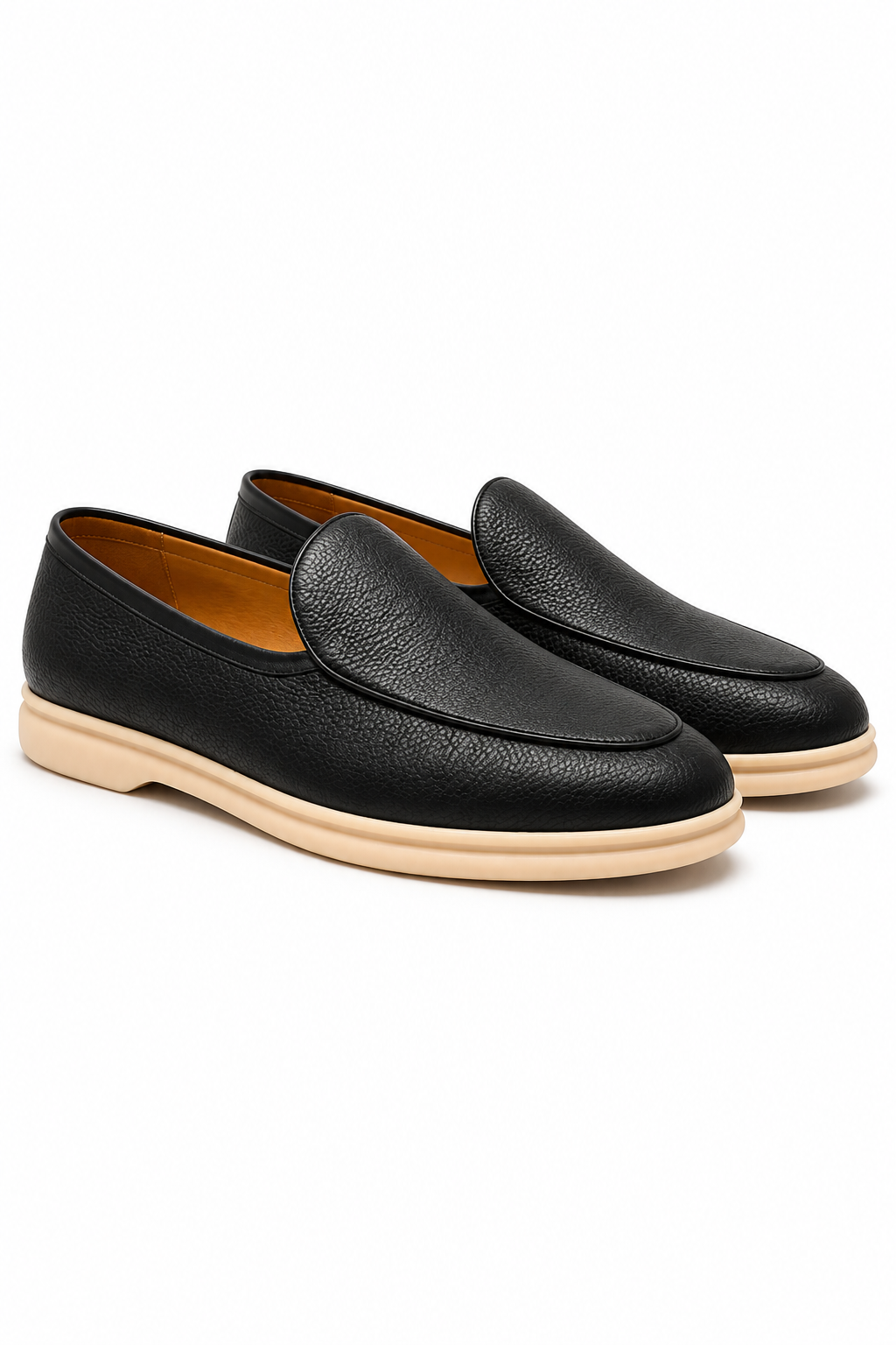 Herren Loafer Schwarz – Strukturierte Leder-Optik