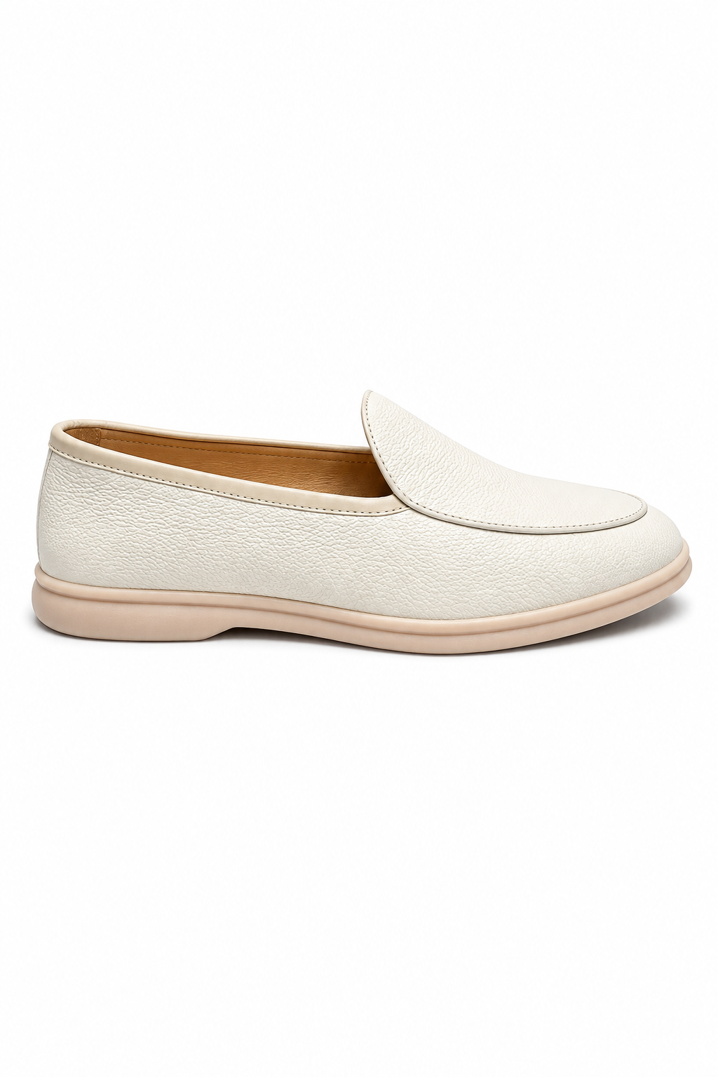 Herren Loafer Weiß – Strukturierte Leder-Optik