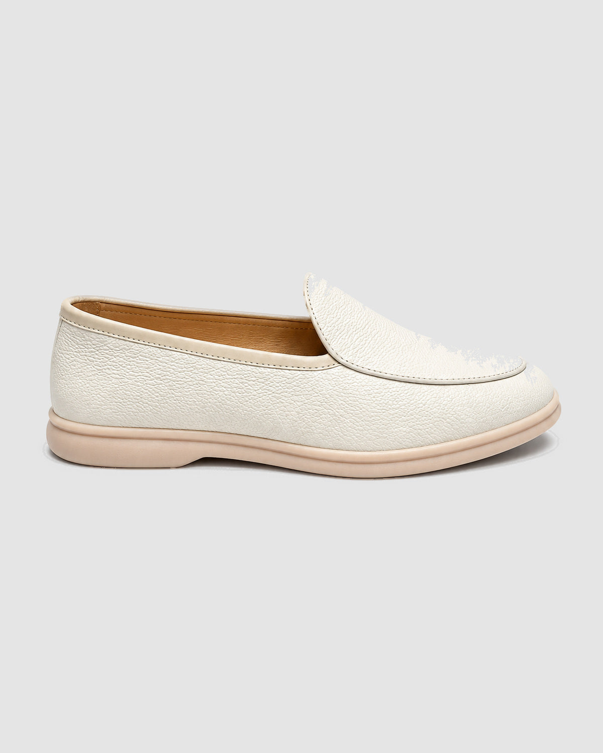 Herren Loafer in Lederoptik mit Narbung – Weiß, Bild 1