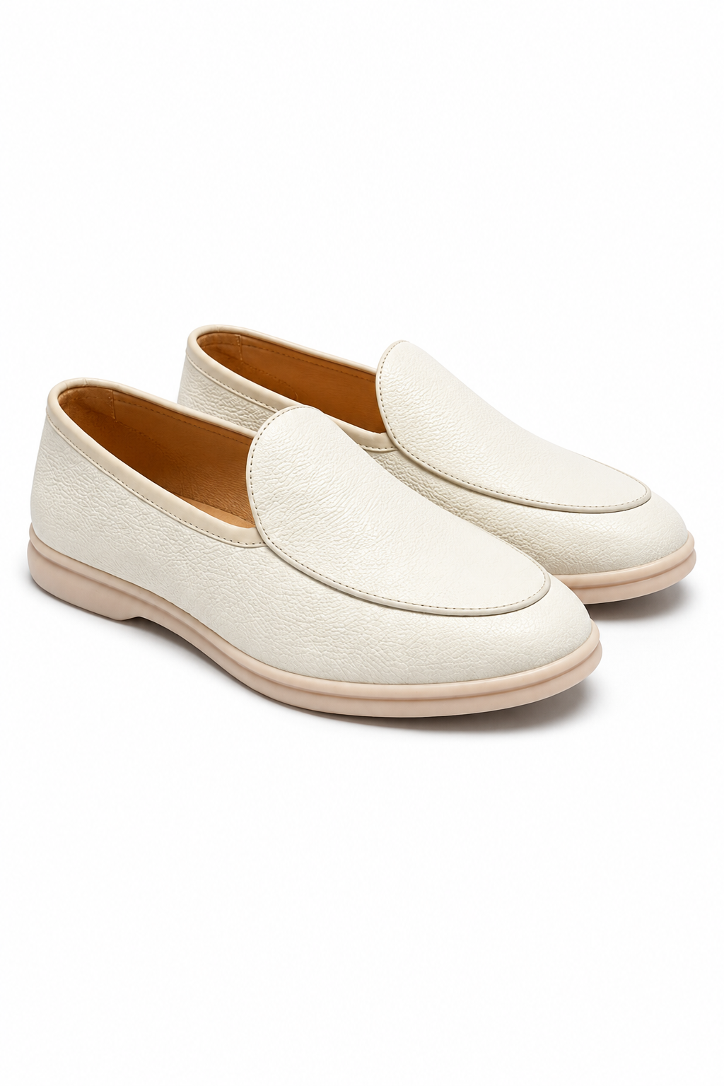 Herren Loafer Weiß – Strukturierte Leder-Optik