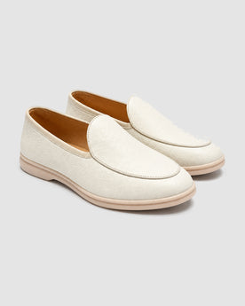 Herren Loafer in Lederoptik mit Narbung – Weiß