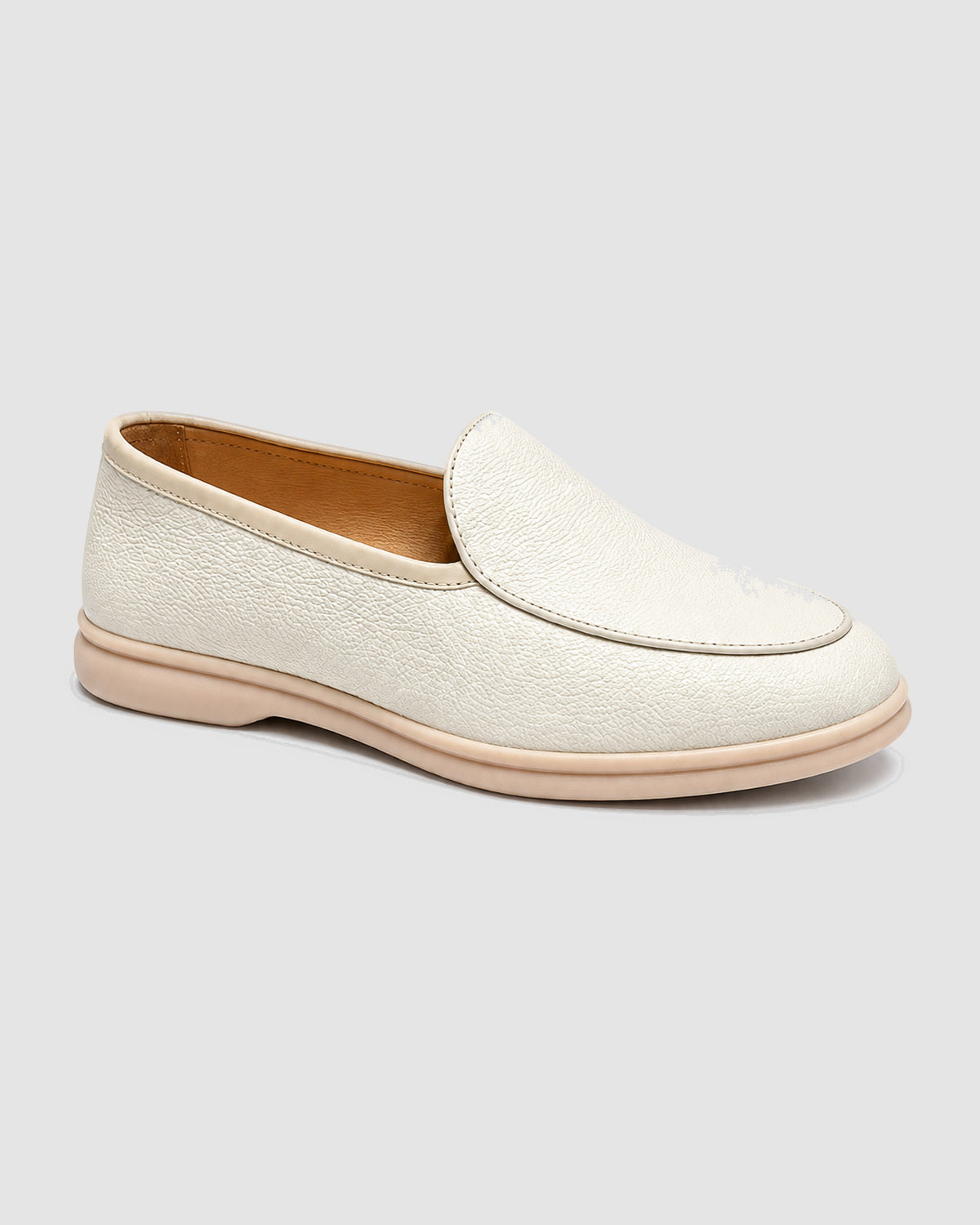 Herren Loafer in Lederoptik mit Narbung – Weiß, Bild 4
