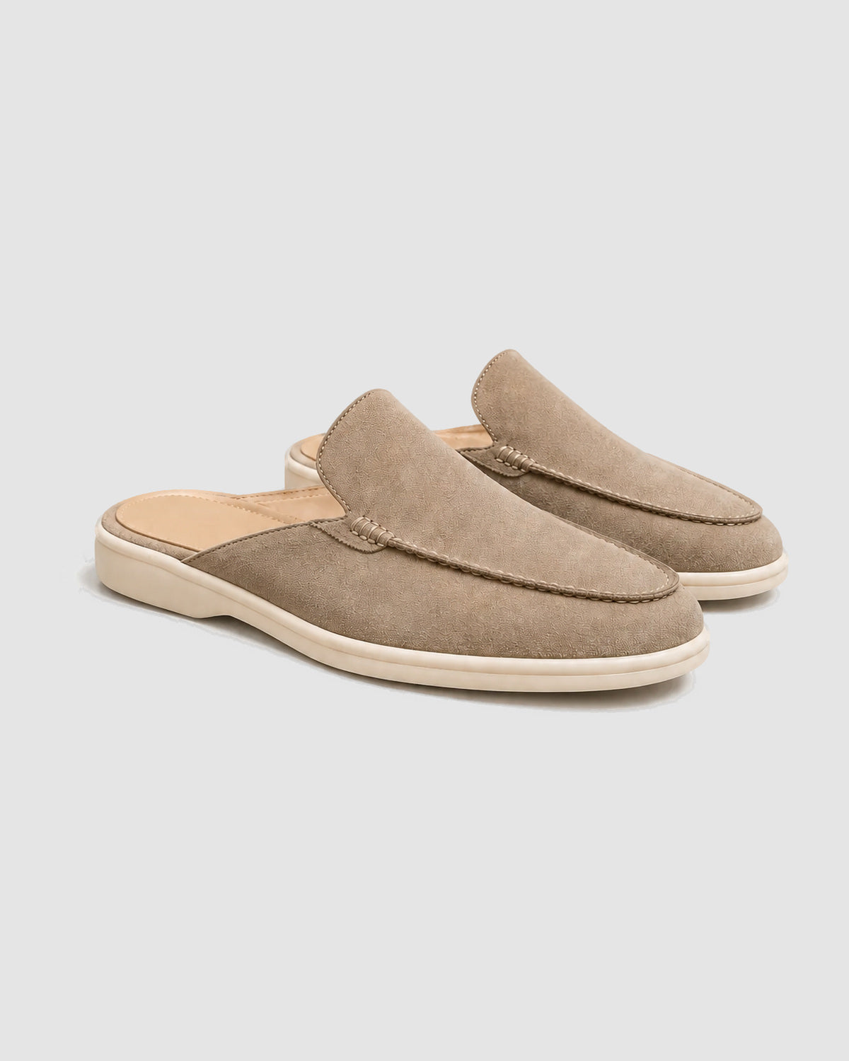Herren Pantoletten mit offener Ferse, Slip-On – Sand, Bild 2