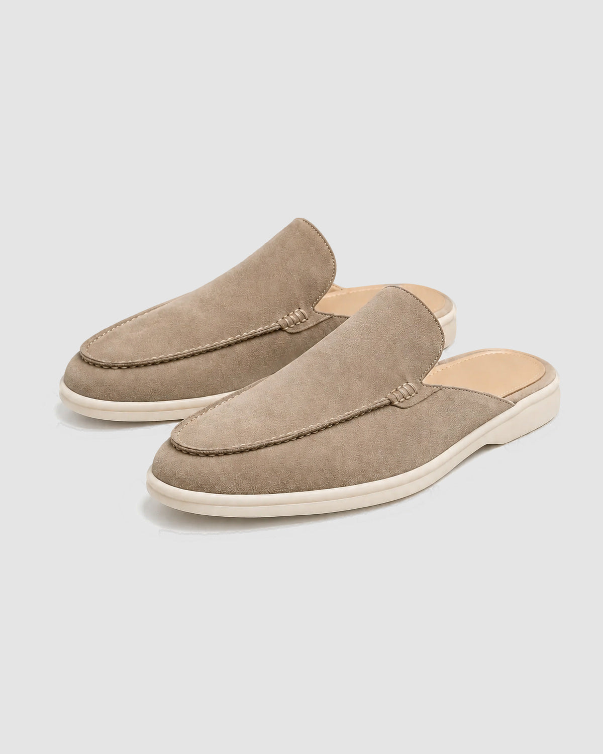 Herren Pantoletten mit offener Ferse, Slip-On – Sand