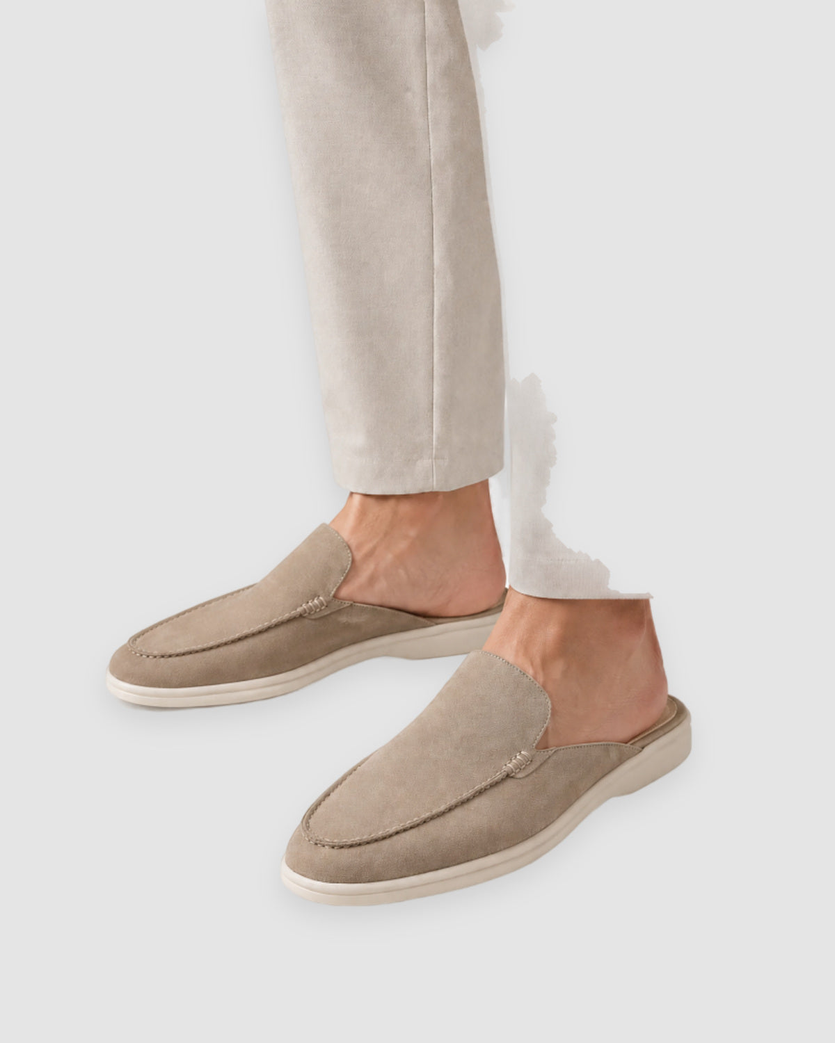 Herren Pantoletten mit offener Ferse, Slip-On – Sand, Bild 7