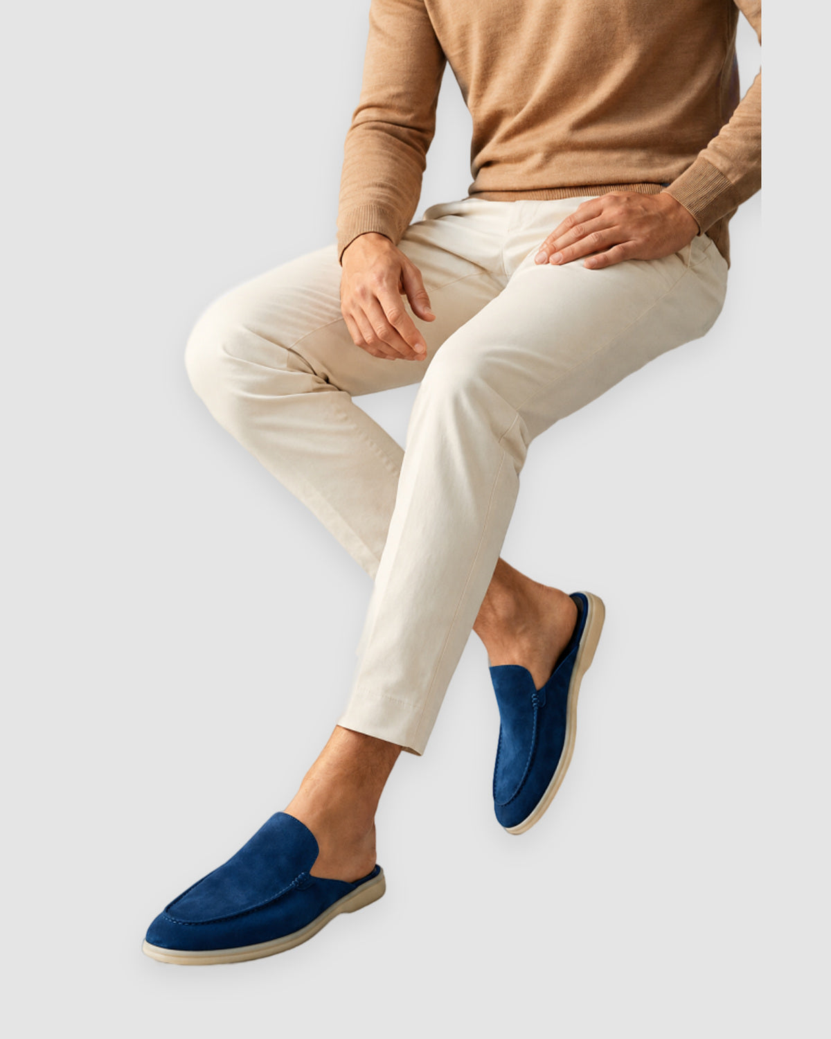 Herren Mules aus Wildleder, Slip-On – Marineblau, Bild 4