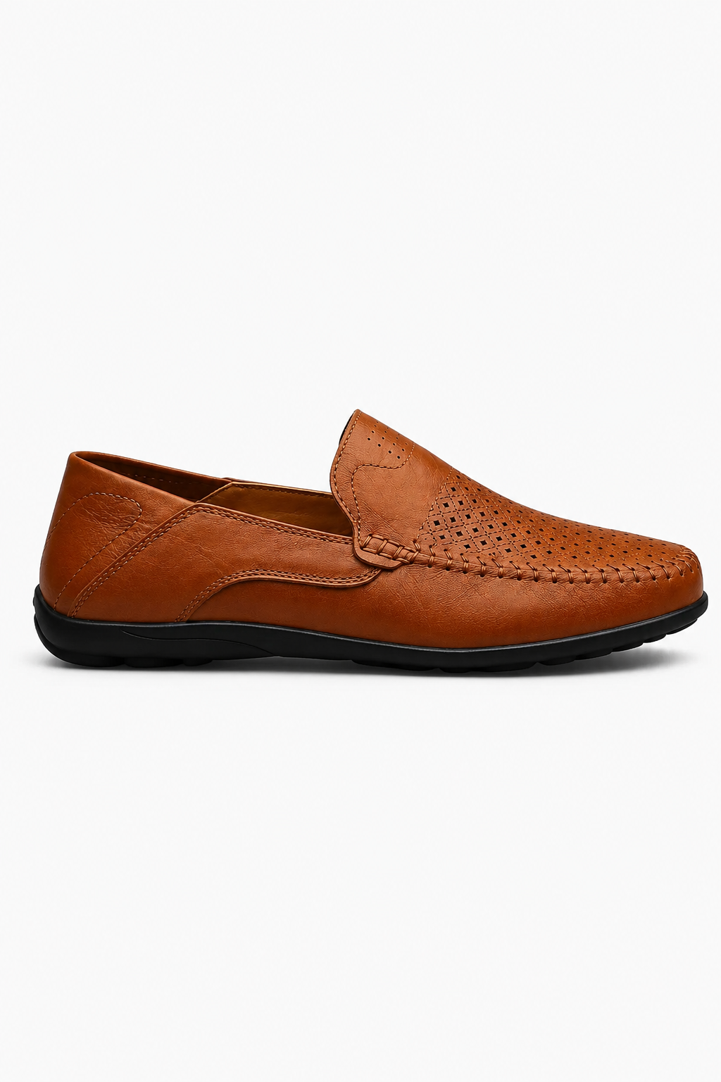 Herren Loafer Slip-On Sommerschuhe Atmungsaktiv Braun