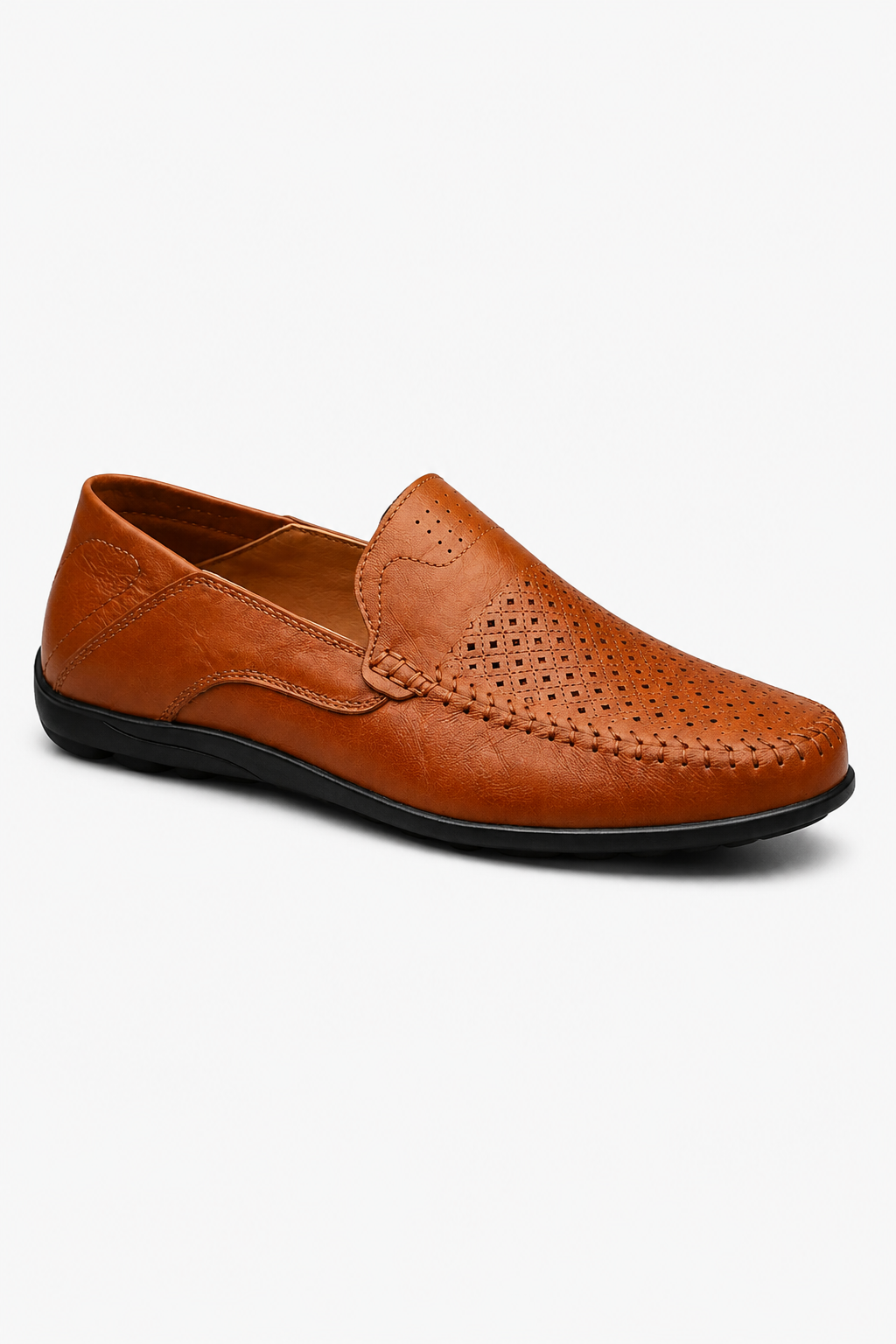 Herren Loafer Slip-On Sommerschuhe Atmungsaktiv Braun