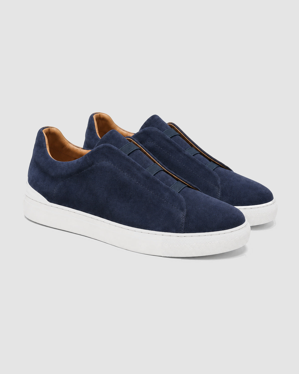 Herren Slip-On Sneaker mit Kontrastsohle – Weiß & Marineblau, Bild 2