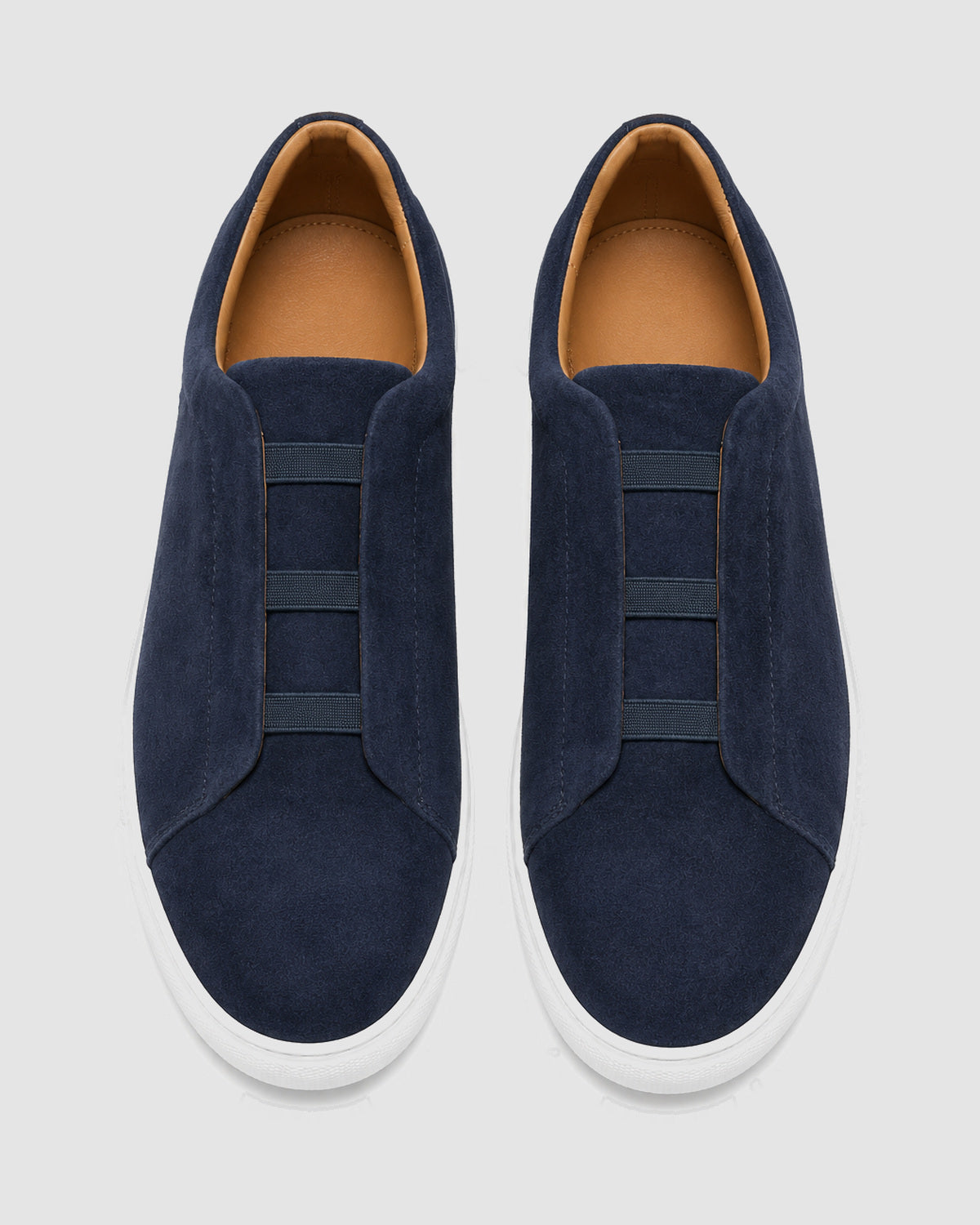 Herren Slip-On Sneaker mit Kontrastsohle – Weiß & Marineblau, Bild 3