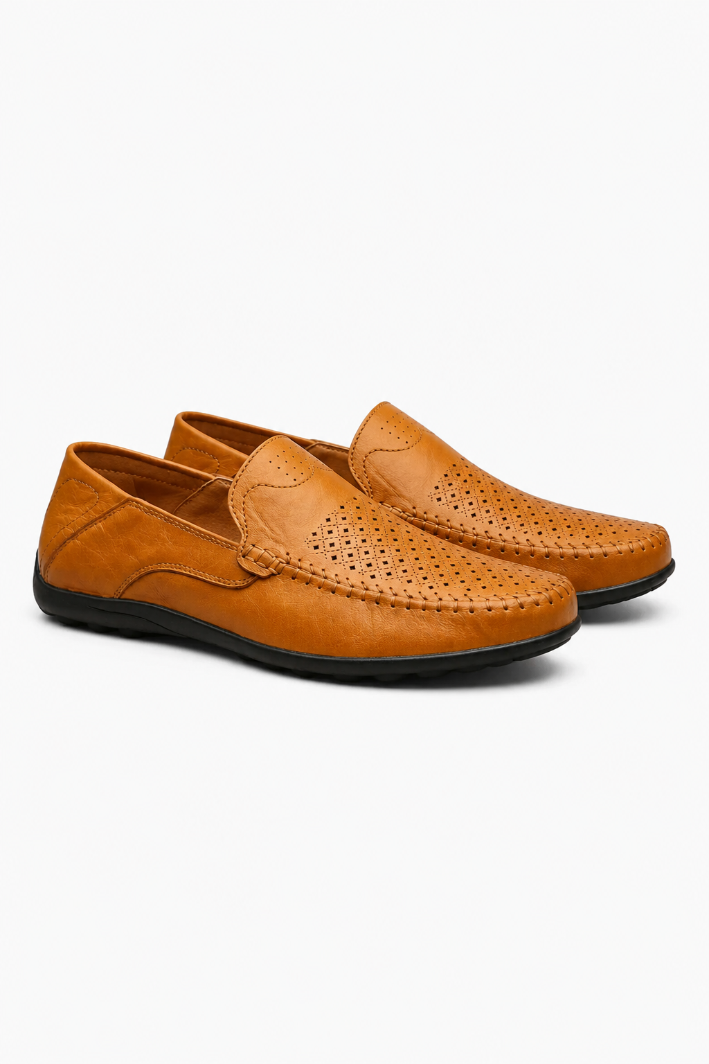Herren Loafer aus Echtleder in Tan – Atmungsaktive Slip-On Sommerschuhe