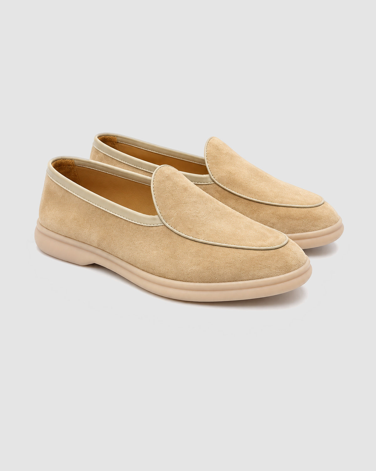Herren Loafer in Velours-Optik, Slip-On – Khaki