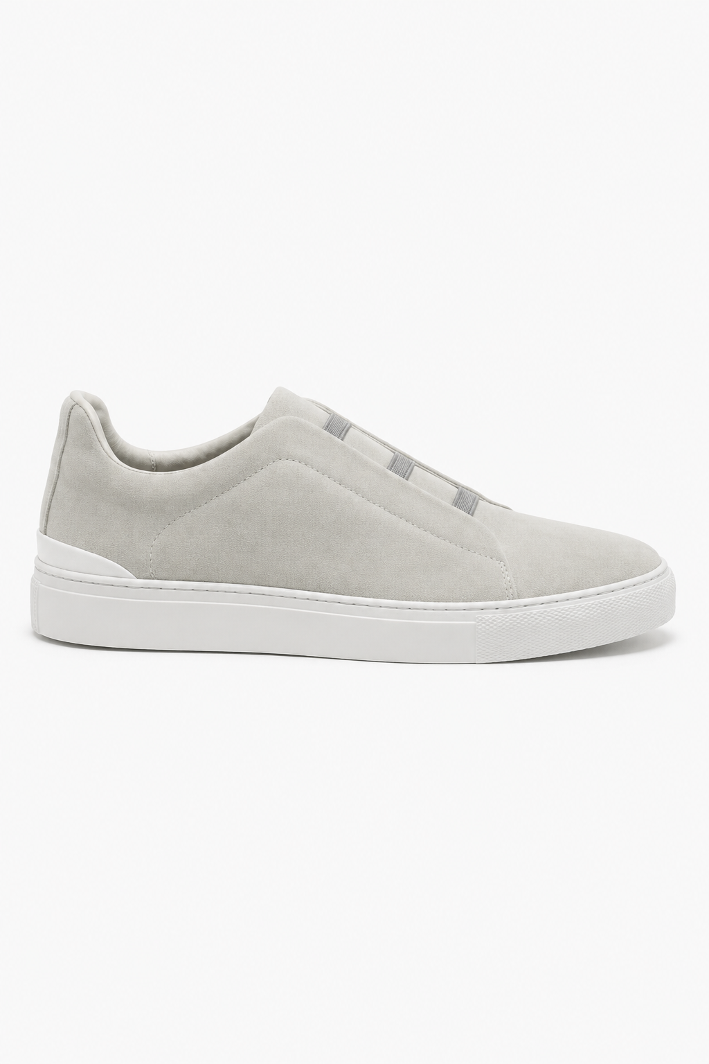 Herren Slip-On Sneaker in Grau mit weißer Kontrastsohle