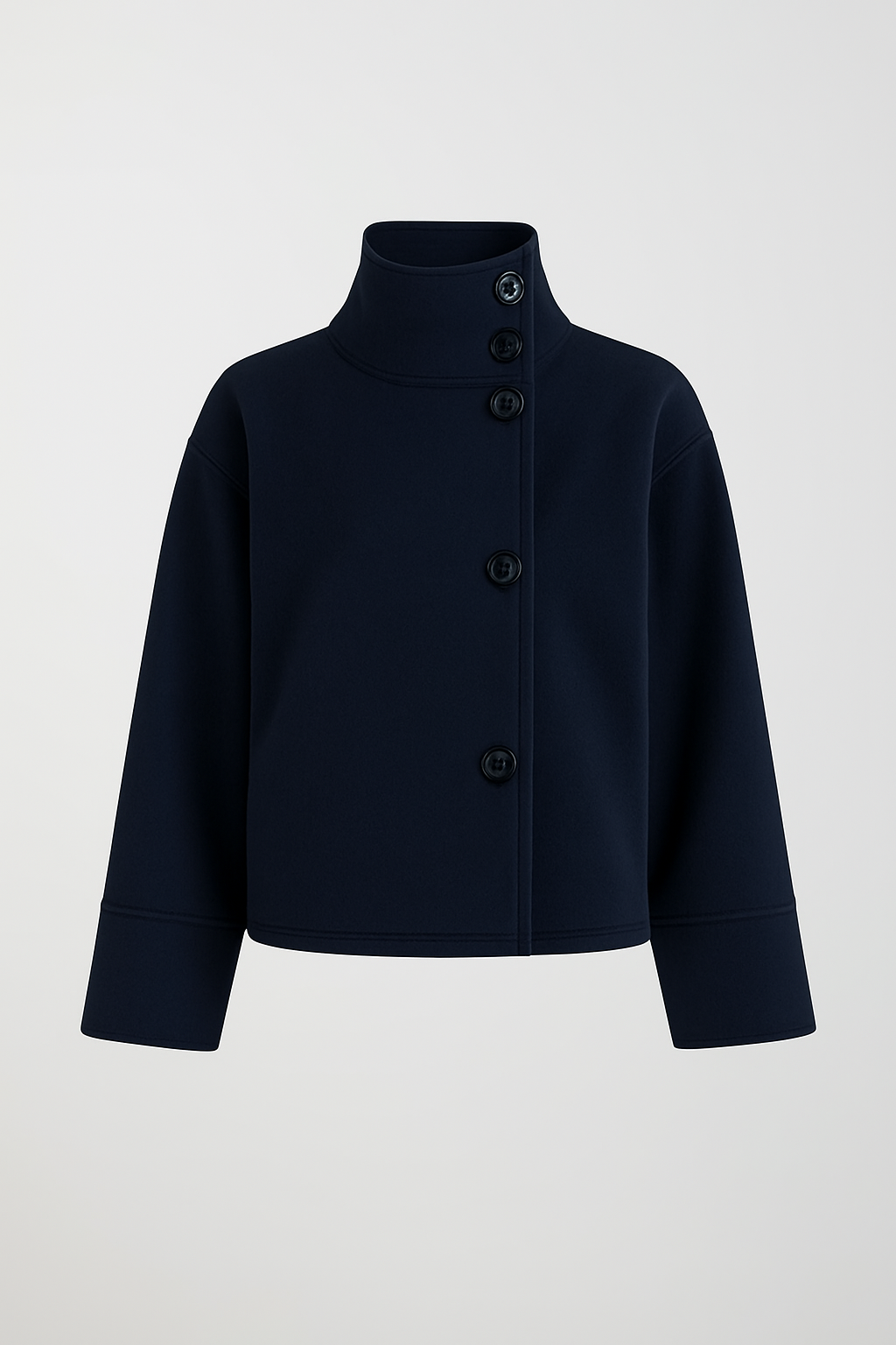 Damen Kurze Herbstjacke mit elegantem Kragen und Knopfverschluss