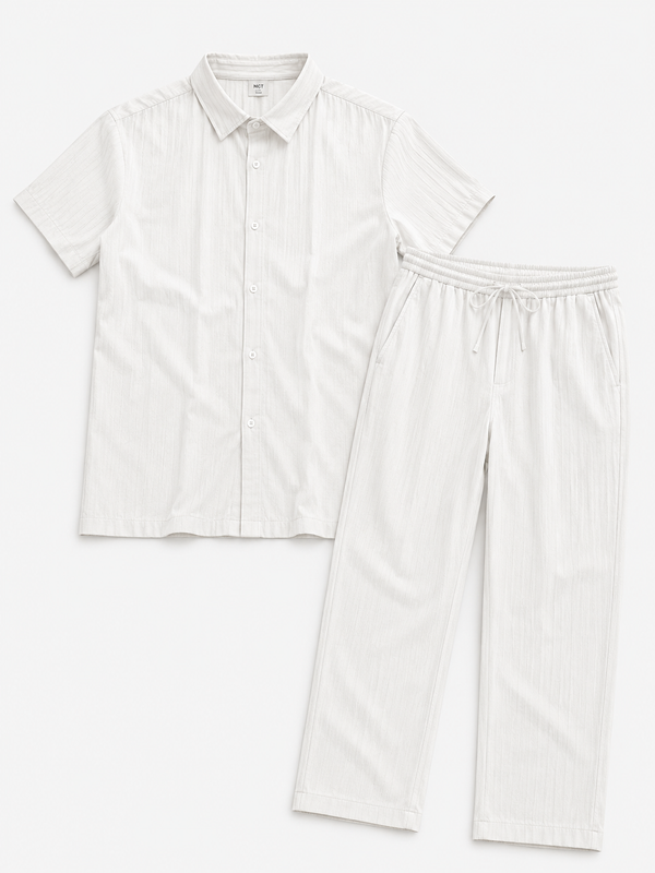 Herren Business-Casual Komplett-Set: elegantes Hemd und Slim-Fit Hose