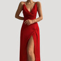 Women's Slit Maxi Dress - Wedding Guest Evening Dress