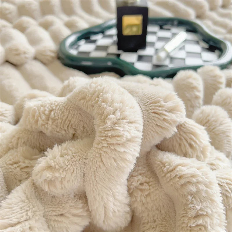 Dicke Plüsch-Kuscheldecke Ultra Weich Warm für Sofa und Bett