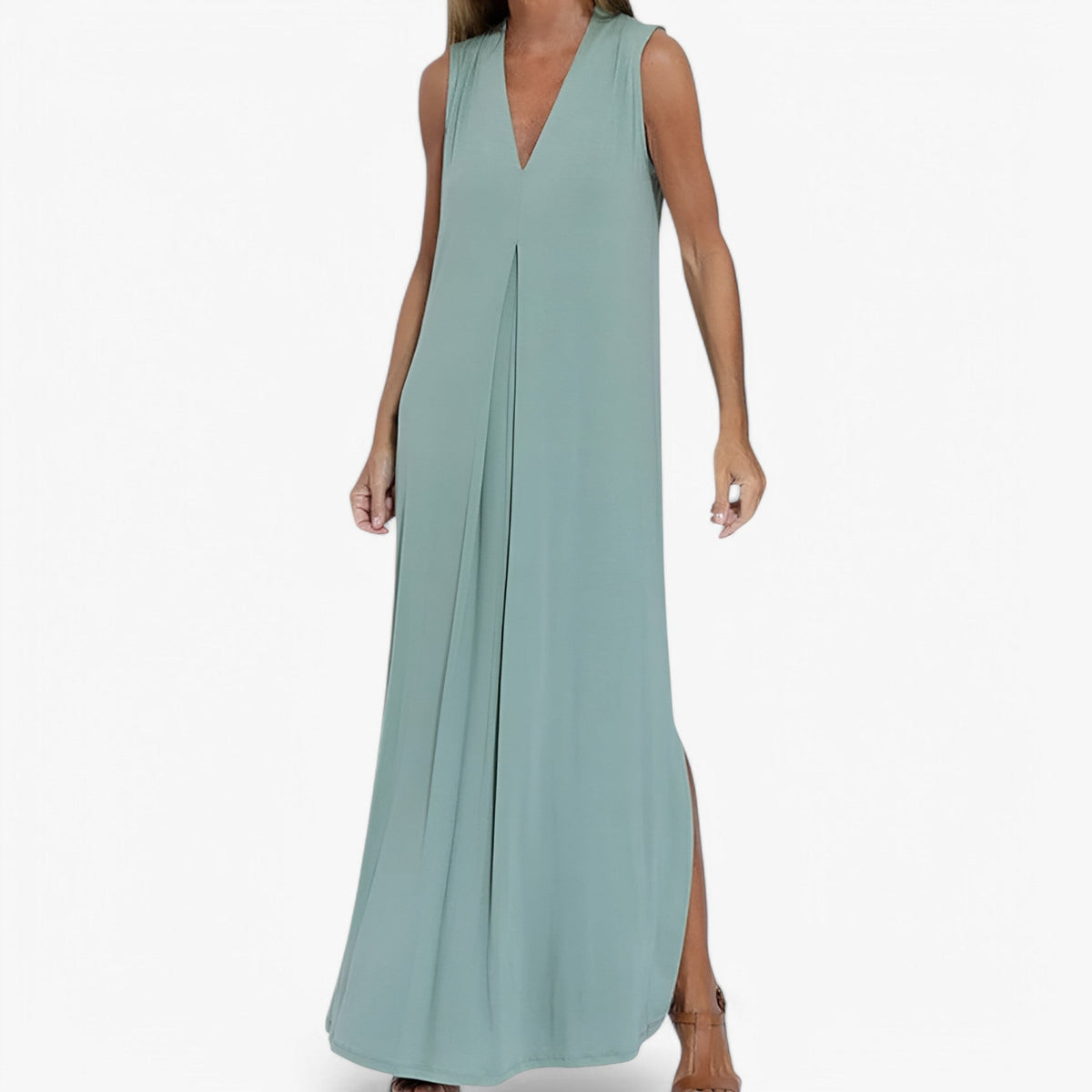 Damen Maxikleid Elegant Ärmellos