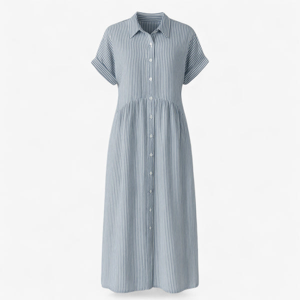 Damen Midikleid Gestreift mit Taschen