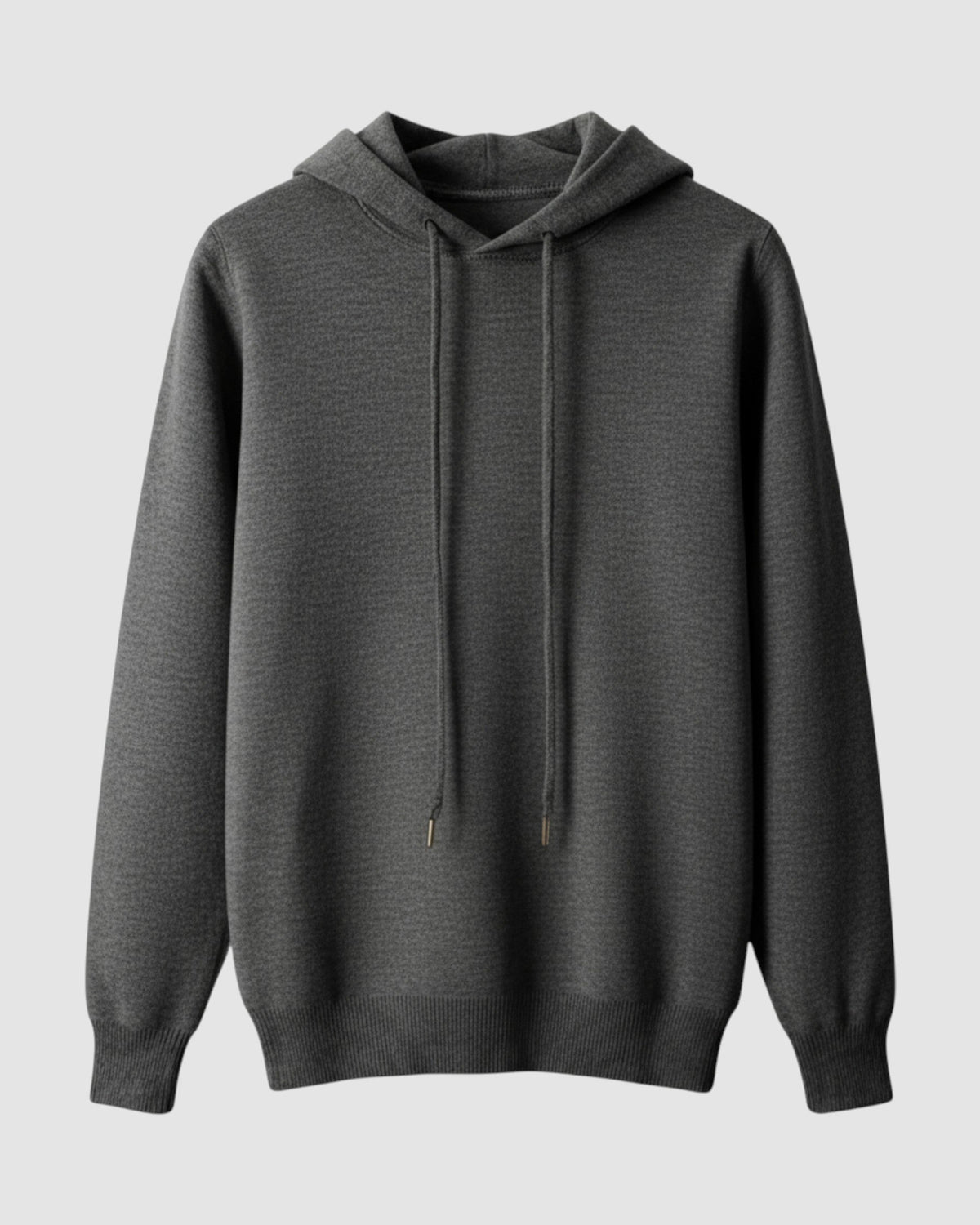 Herren Hoodie aus Merinowolle mit Kapuze in Dunkelgrau