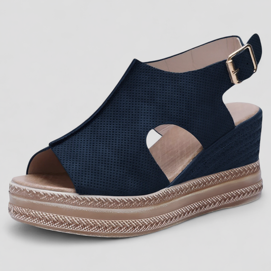 Damen Sandalen Plateau Kunstleder
