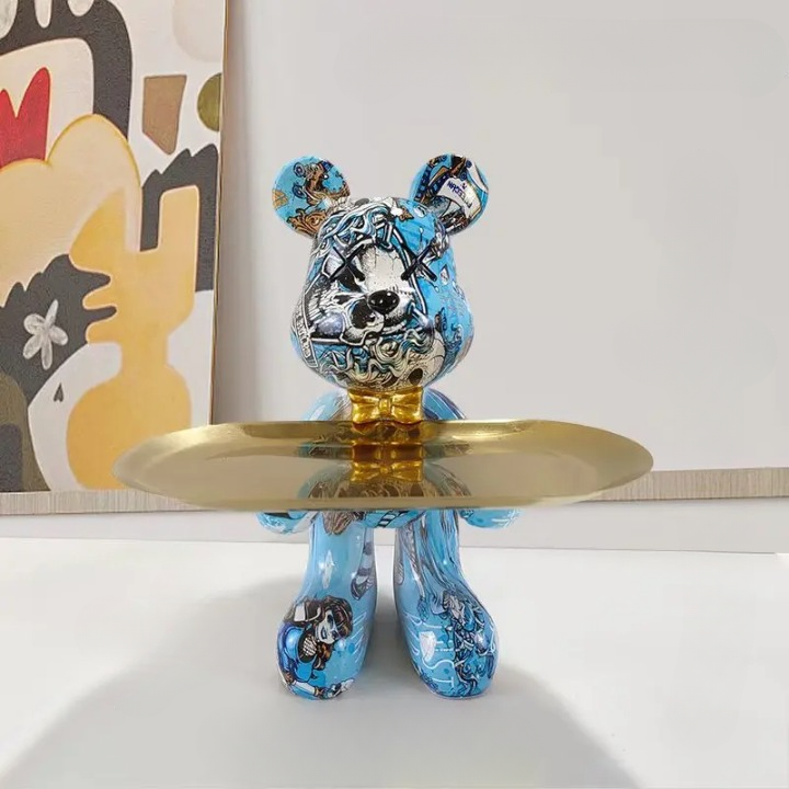 Dekorative Bären-Aufbewahrungsschale Figur