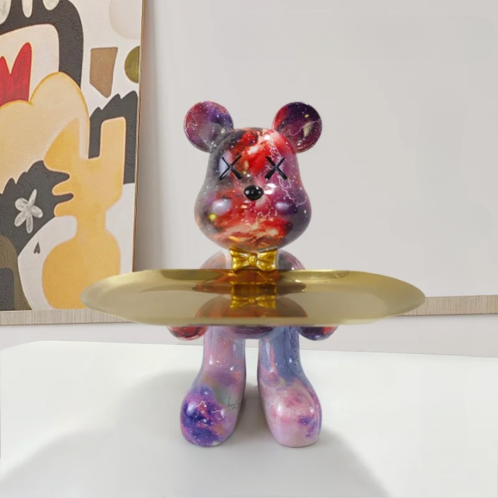Dekorative Bären-Aufbewahrungsschale Figur
