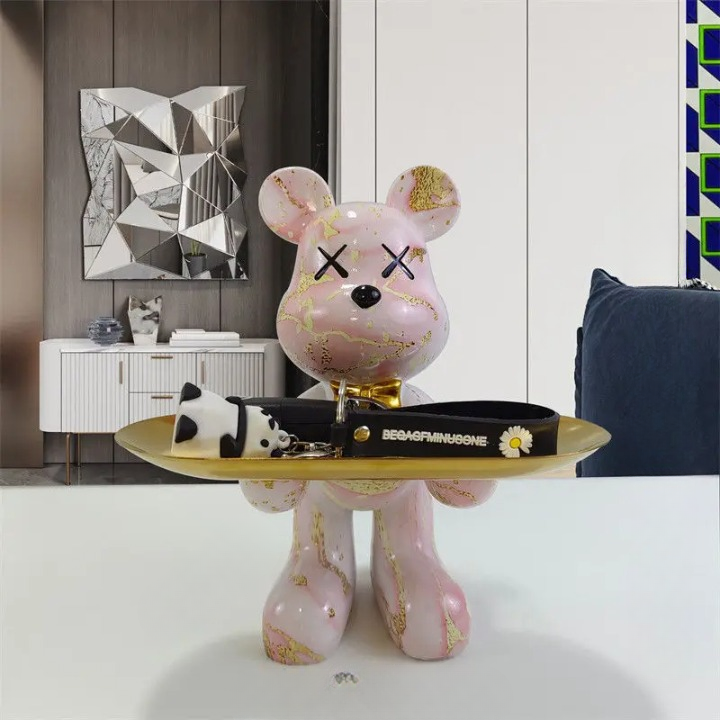 Dekorative Bären-Aufbewahrungsschale Figur