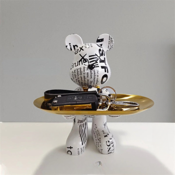 Dekorative Bären-Aufbewahrungsschale Figur