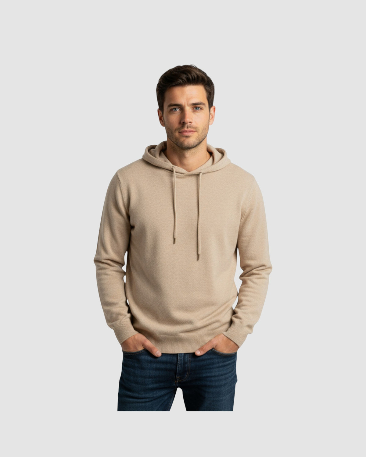 Herren Hoodie aus Merinowolle mit Kapuze, Bild 3