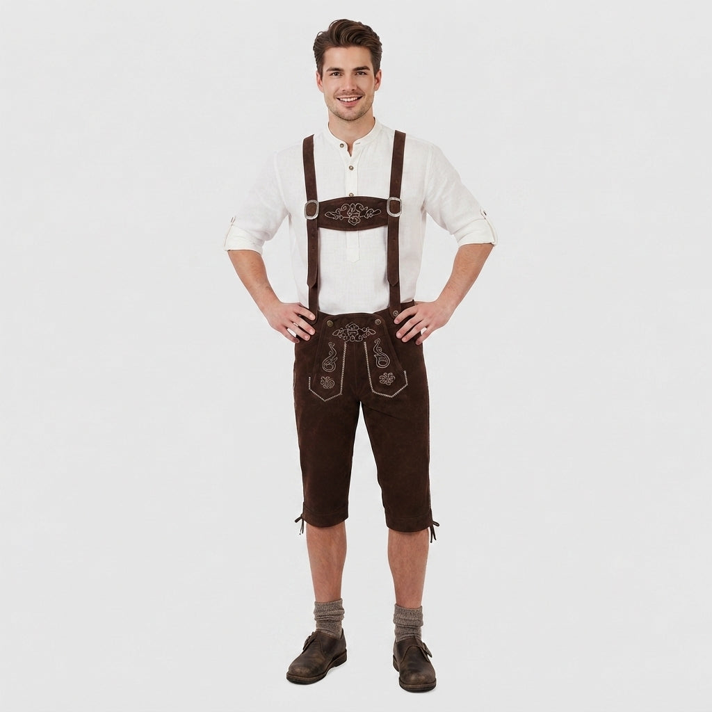 Herren Kniebundhose Wildleder mit Stickerei