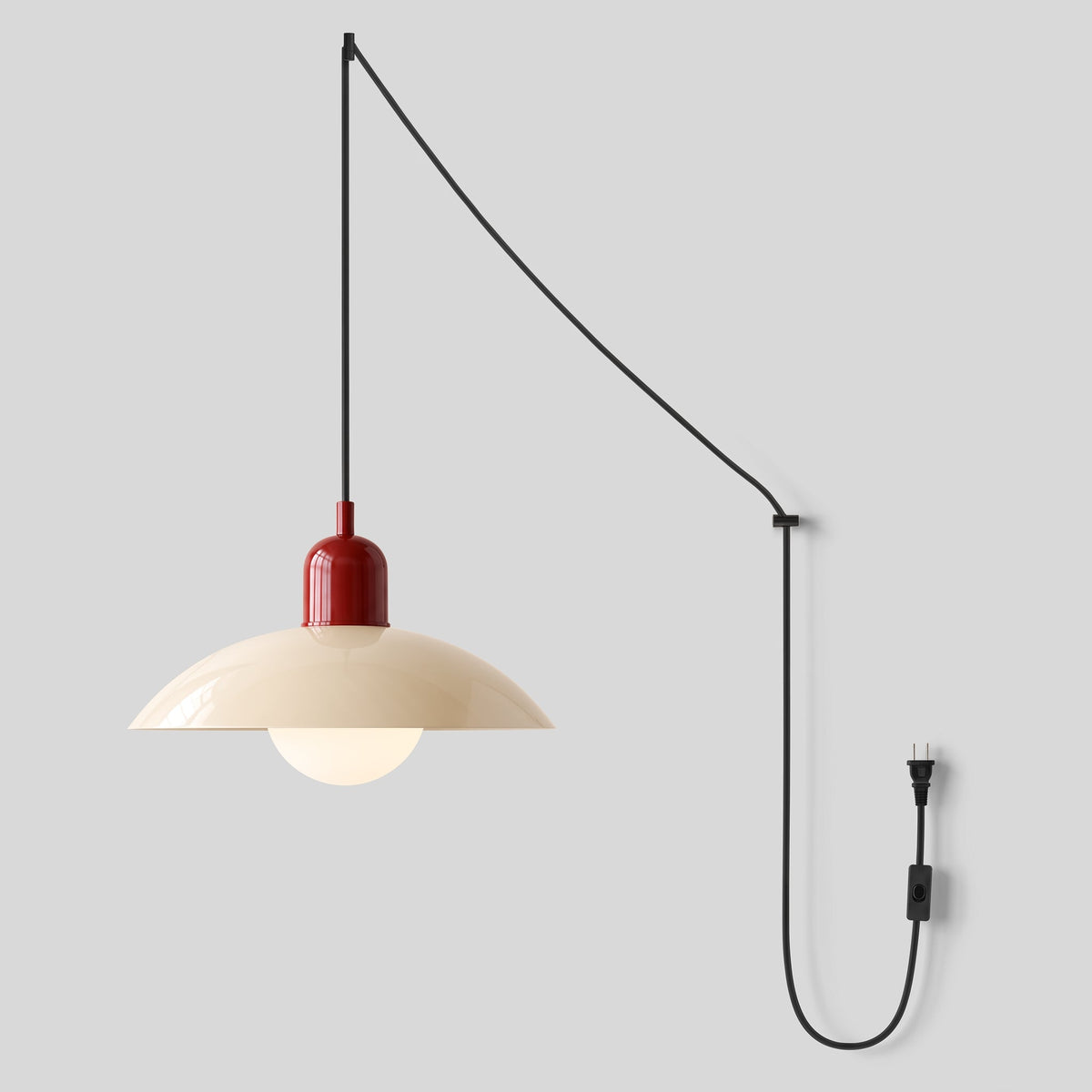 Steckdosen-Pendelleuchte im Mid-Century-Bauhaus-Stil
