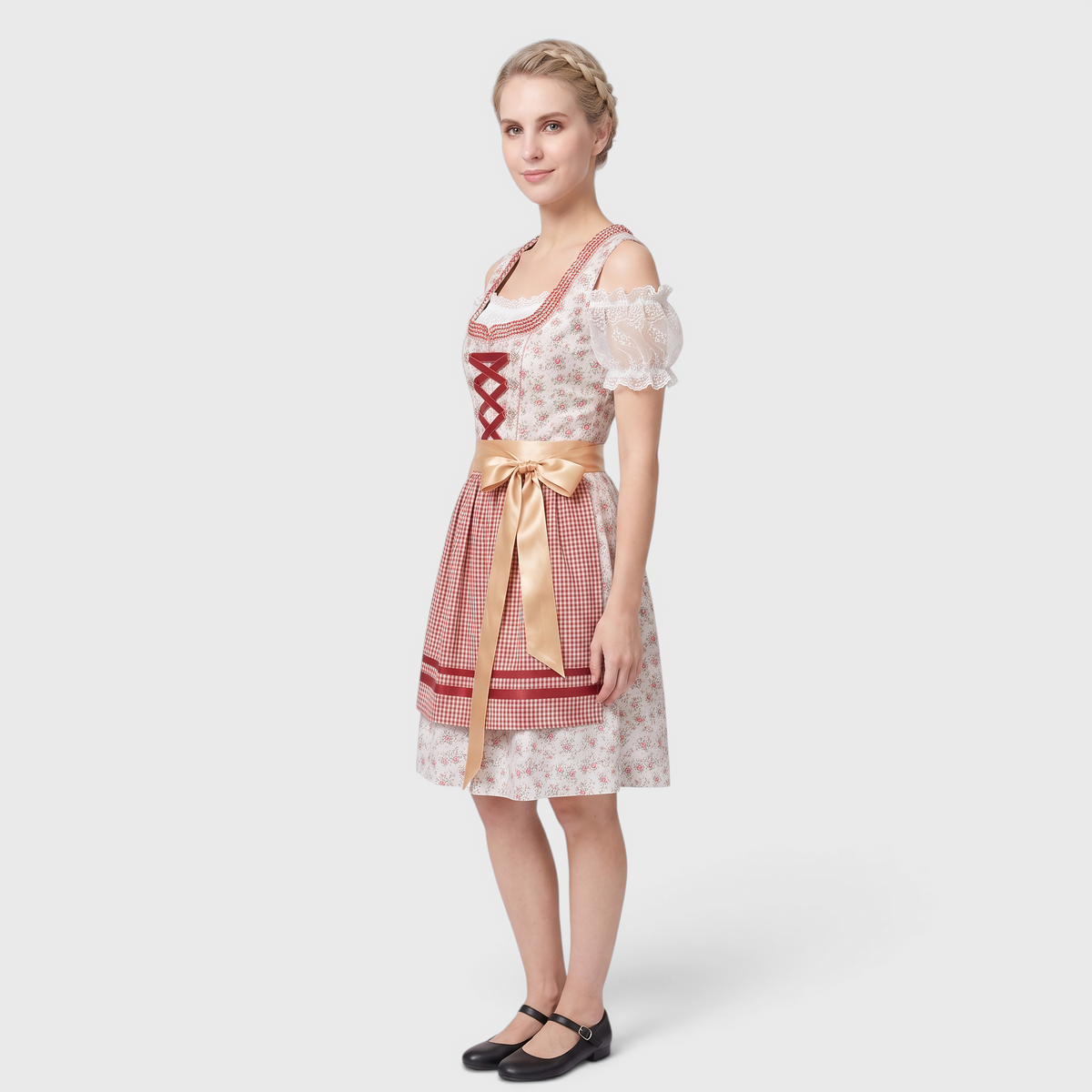 Trachtenkleid mit Korsettband und Schürze