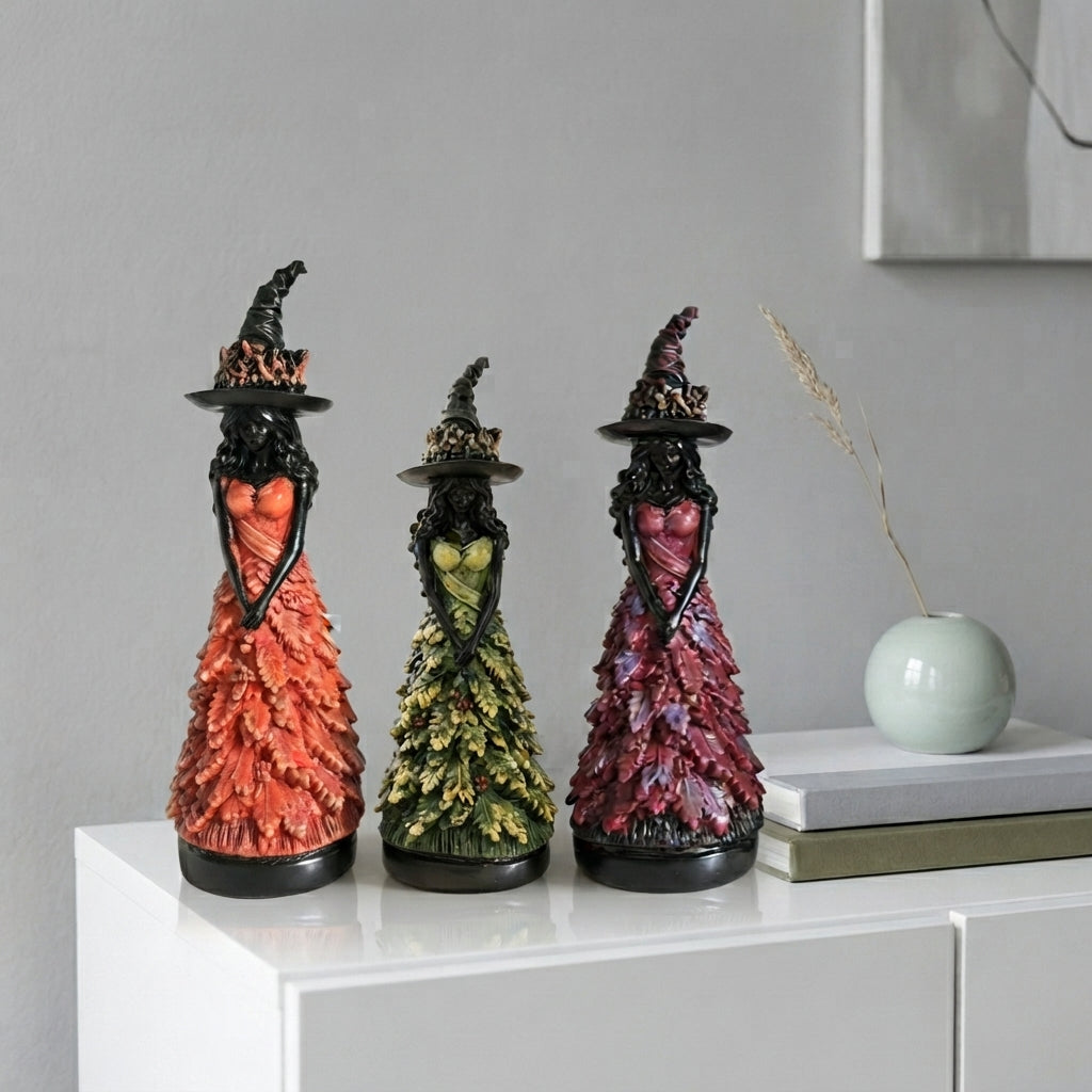 Gothic Hexenfigur mit Herbstdetails - Harz 25cm