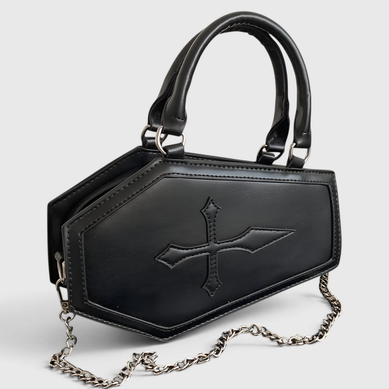 Gothic Sargförmige Handtasche mit Kette für Halloween