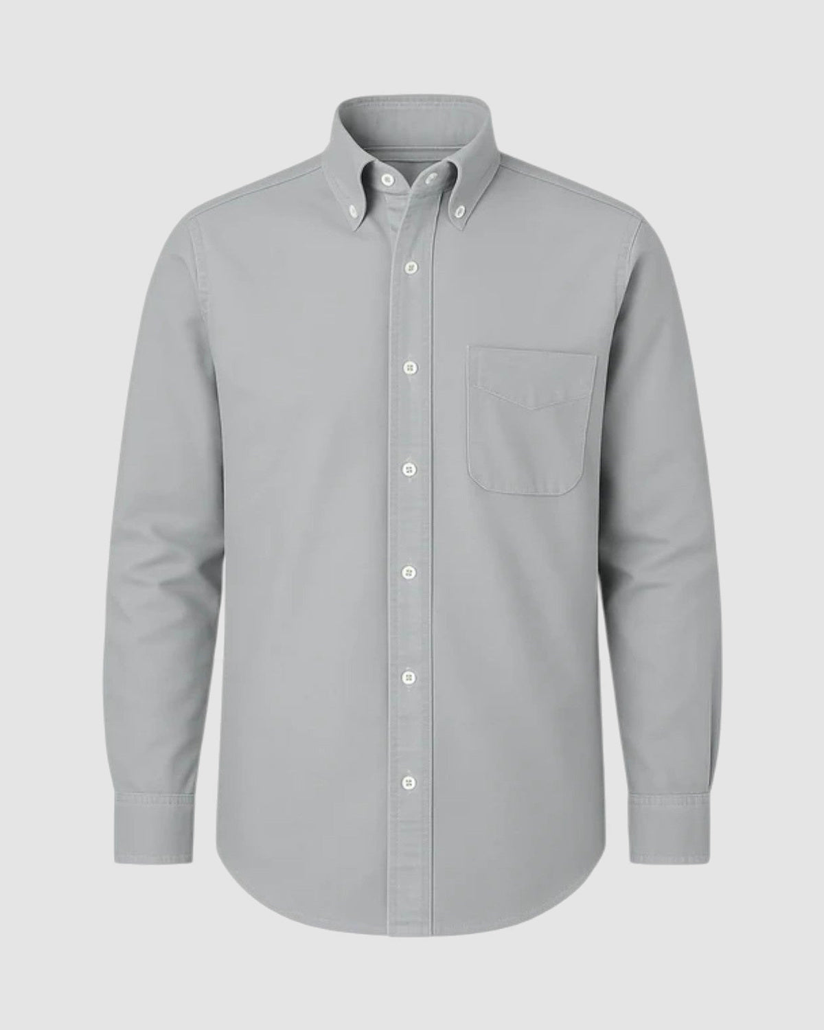 Herren Hemd Langarm aus Baumwolle in Grau