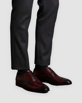 Herren Oxford-Schuhe aus Leder, handgefertigt in Grau