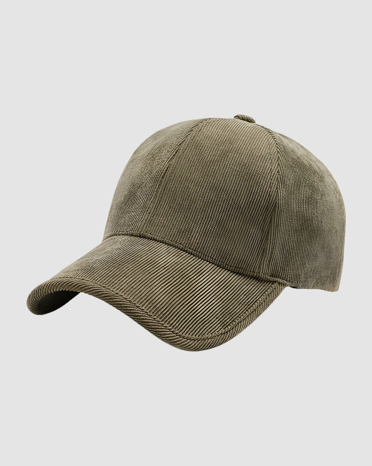 Herren Snapback Cap aus Cord, verstellbar – Olivgrün in Olivgrün