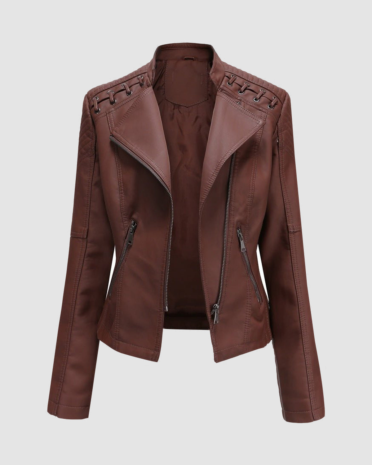 Herren Jacke aus Kunstleder in Washed-Optik in Café