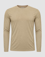 Longsleeve voor heren van polyester met ronde hals – Taupe